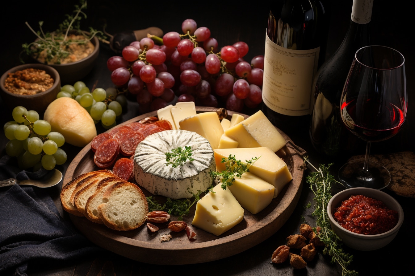 accords vin et raclette : plateau de raclette avec verres de vin blanc