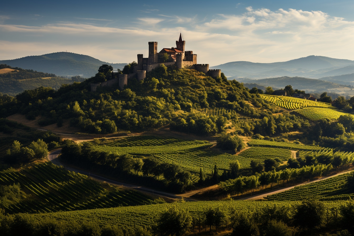 Château La Dominique : vue du domaine viticole entre Saint-Émilion et Pomerol