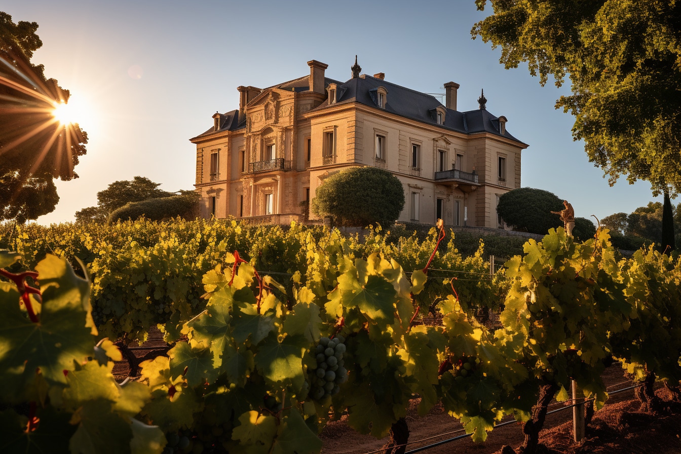 Château Mouton Rothschild : vue emblématique du vignoble et du château