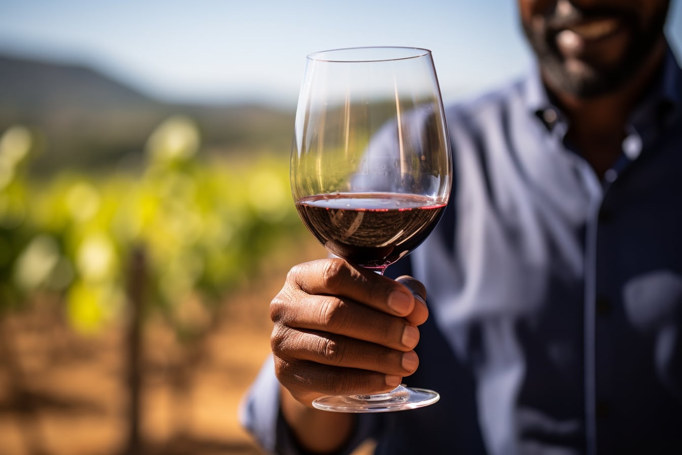 vin de Bordeaux : vignoble de Bordeaux au soleil avec grappes de raisin