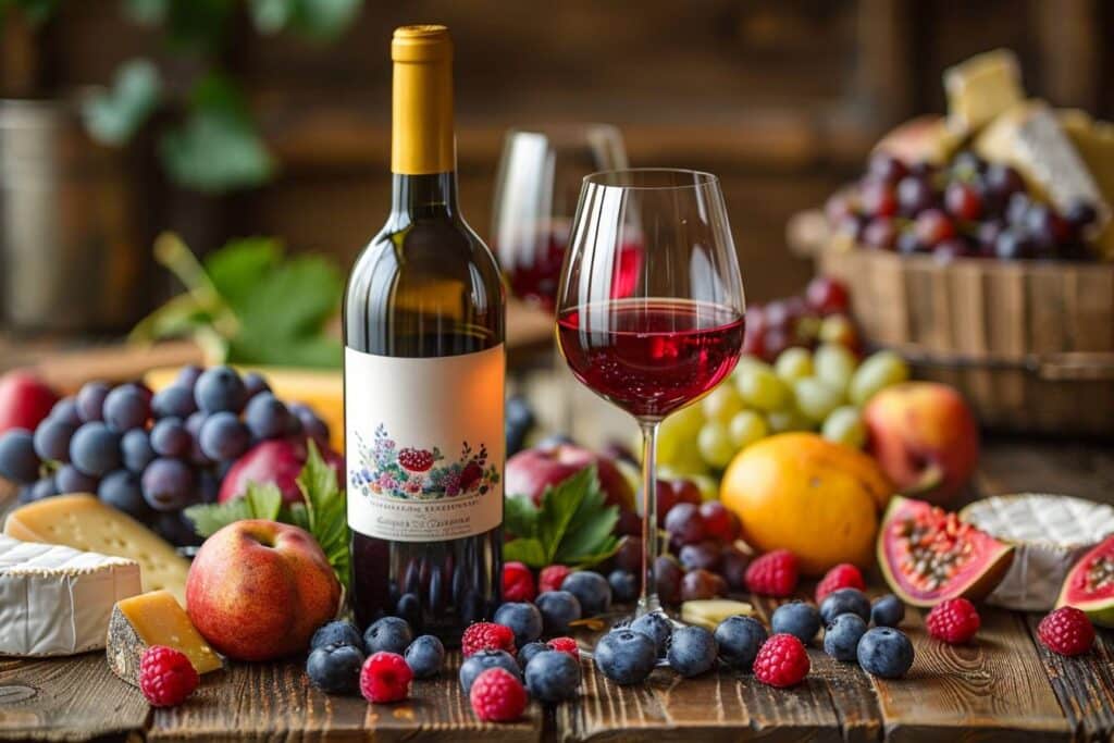 vin : bouteille de vin rouge et verre sur une table en bois