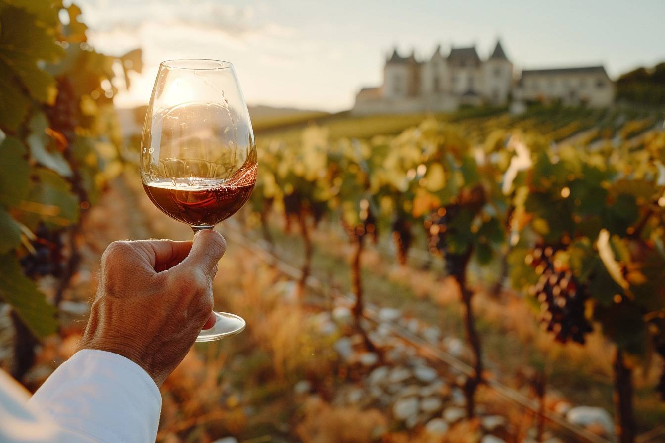 dégustation de vin : verre de vin rouge élégant prêt pour la dégustation