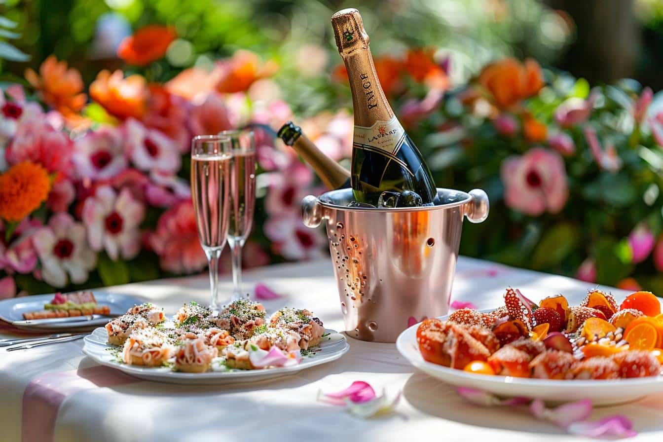 champagne rosé : flûte de champagne rosé élégamment servie
