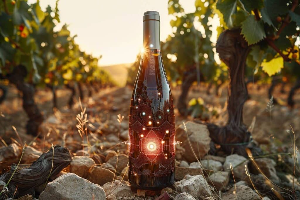 viticulture : vignoble avec des rangées de vignes en été