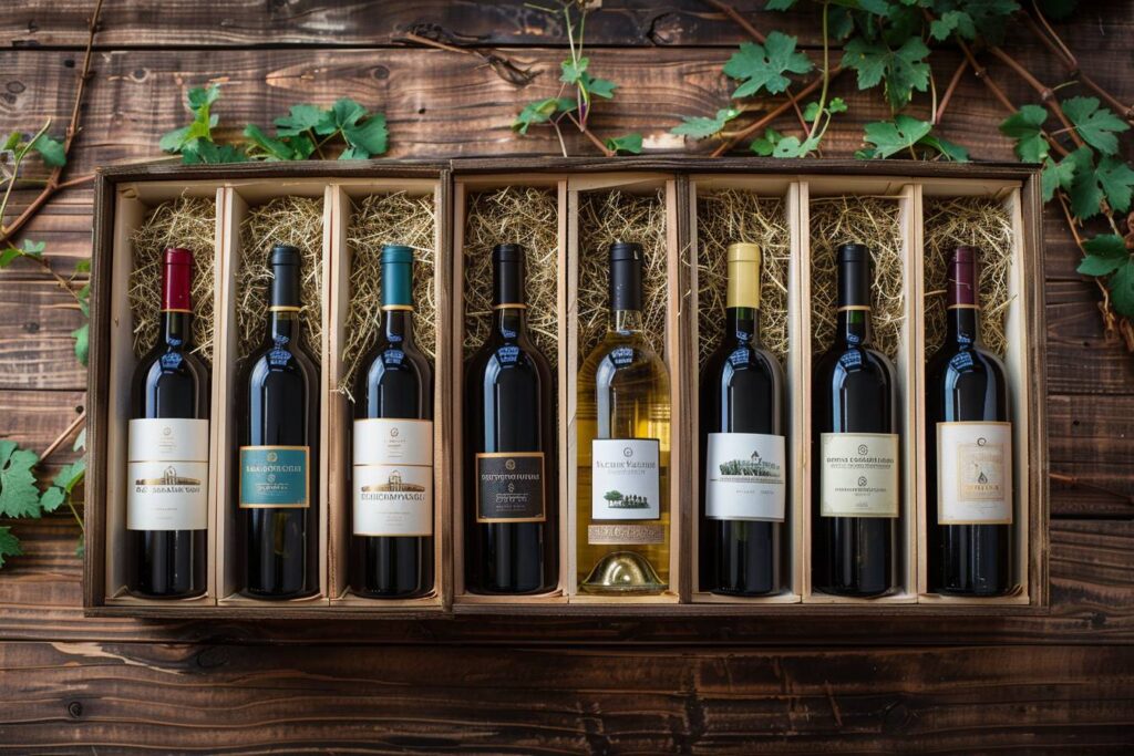 Wine Box : boîte élégante contenant une sélection variée de bouteilles de vin