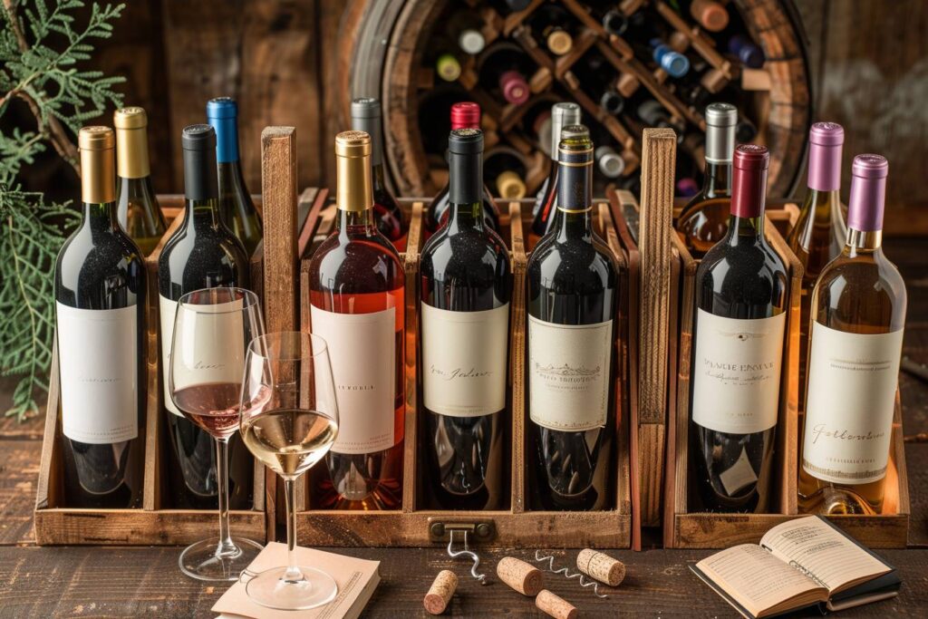 wine box : sélection variée de bouteilles de vin