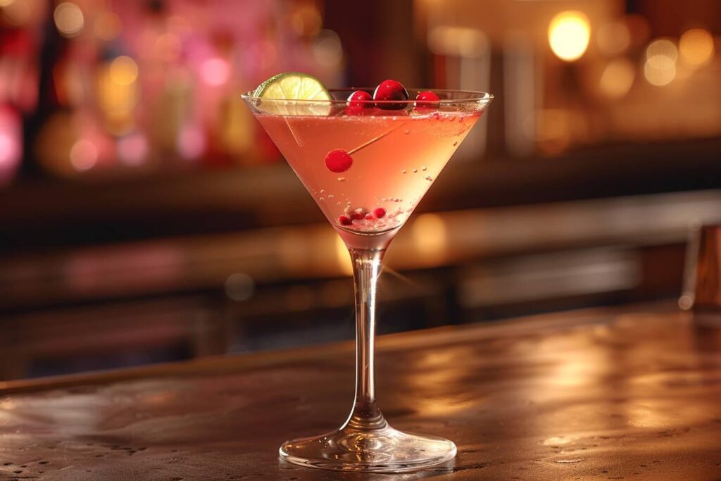 cosmo drink : verre de cocktail Cosmo Drink avec décoration d'orange