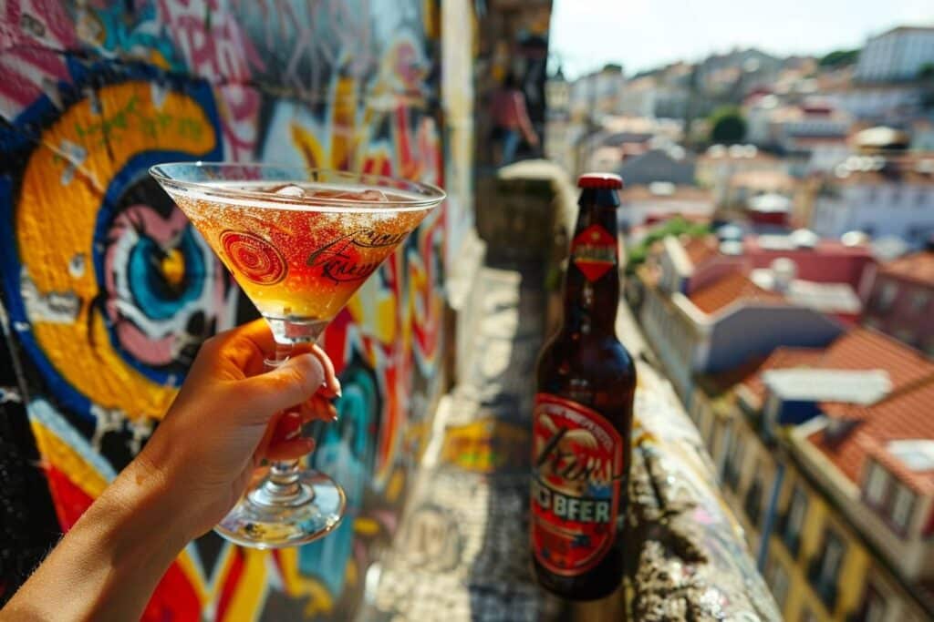 martini et bière Portugal : cocktail innovant mélangeant martini et bière
