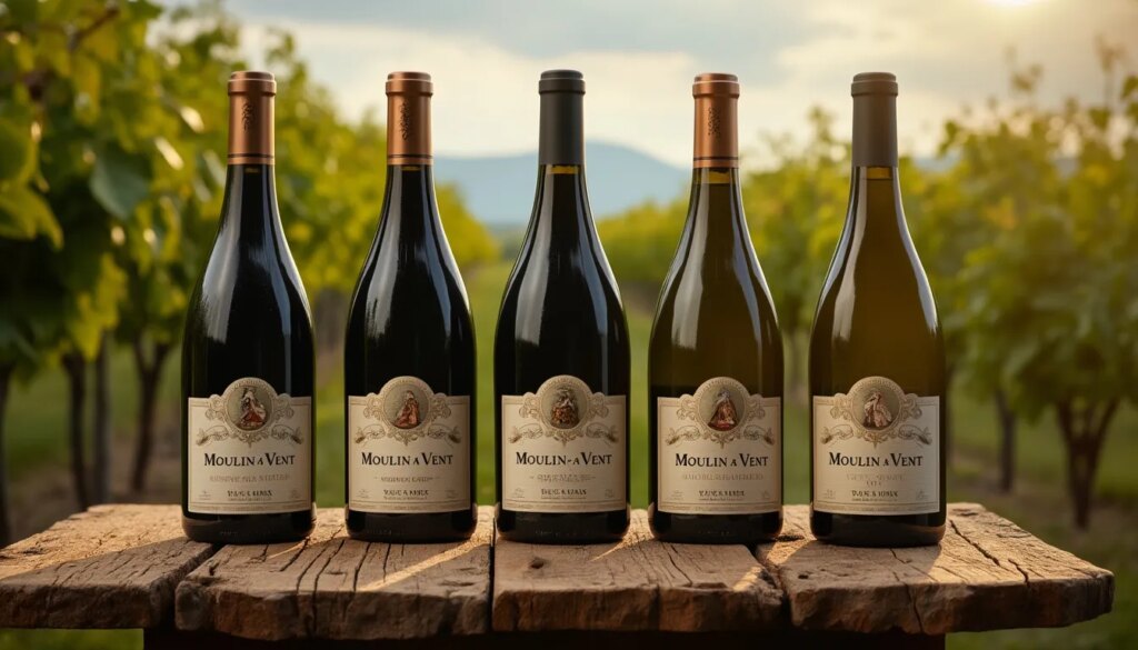 vin Moulin-à-Vent : bouteille de vin rouge avec une robe rubis