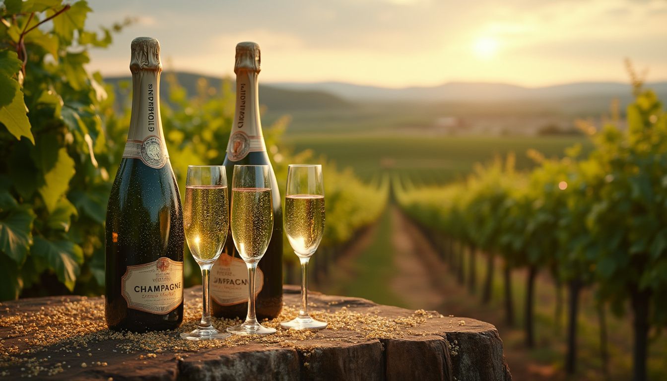 vins effervescents : flûtes de vin mousseux provenant de différentes régions