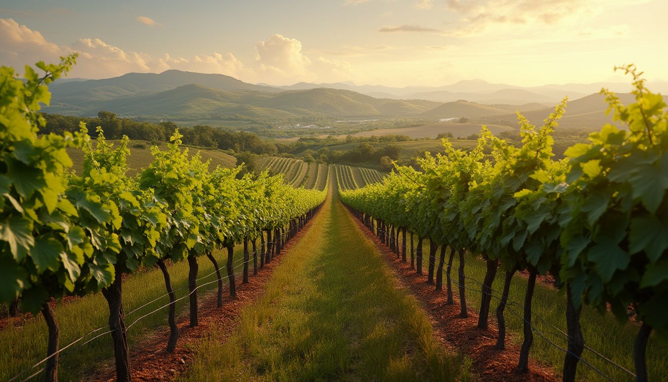 régions viticoles émergentes : vignoble sous un ciel dynamique illustrant la diversité des régions viticoles émergentes