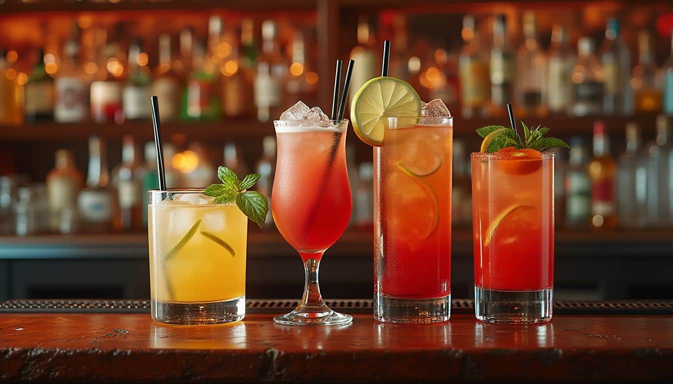 cocktails : une sélection colorée de cocktails populaires