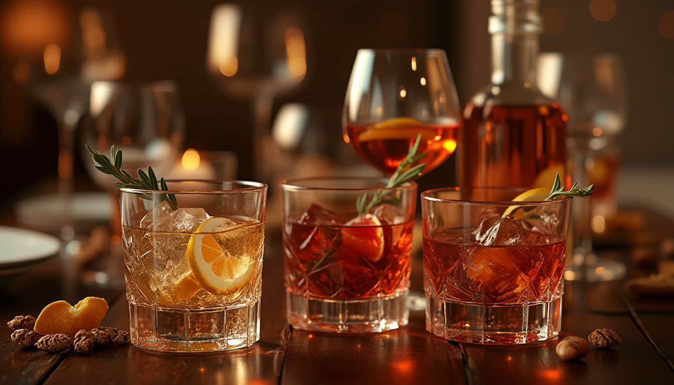 digestifs : assortiment de digestifs traditionnels après le repas
