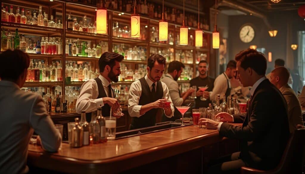mixologie : verre de cocktail élégant avec ingrédients colorés en arrière-plan