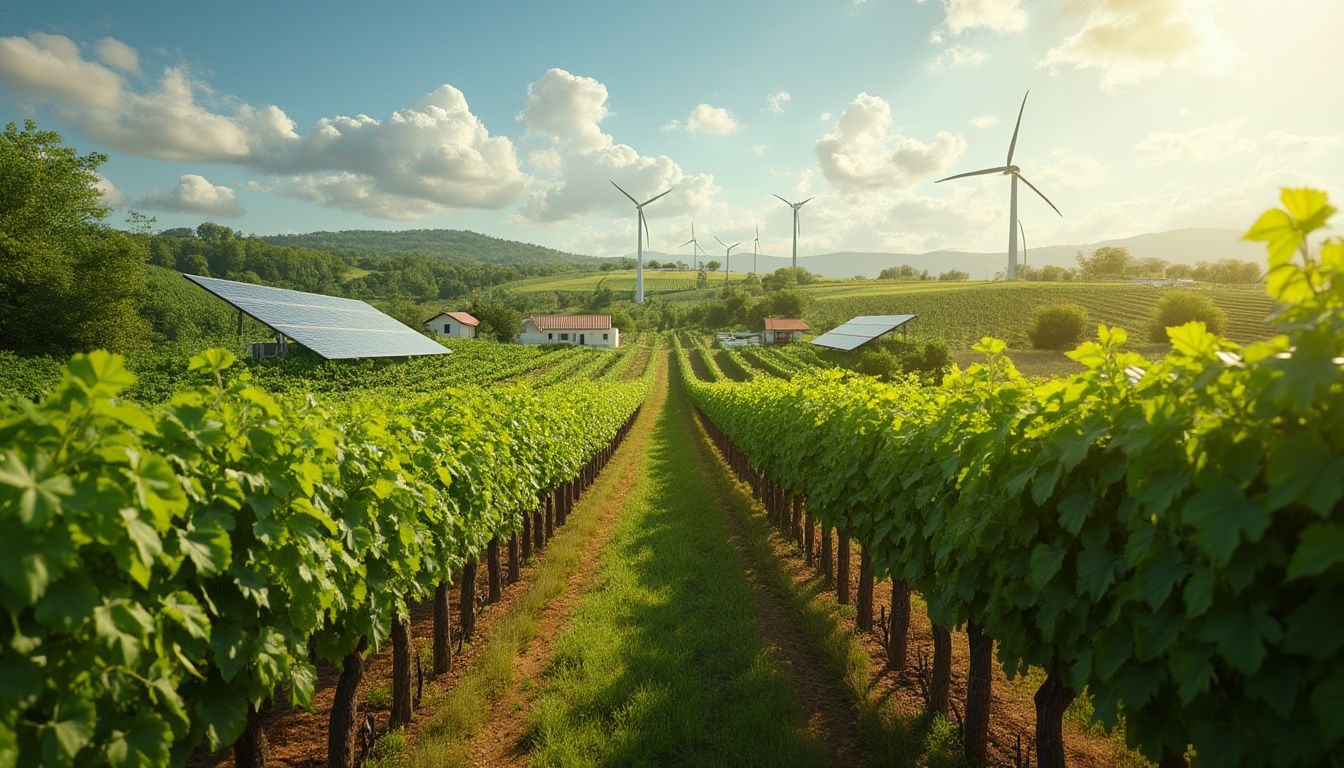 viticulture durable : vignoble verdoyant avec pratiques écologiques