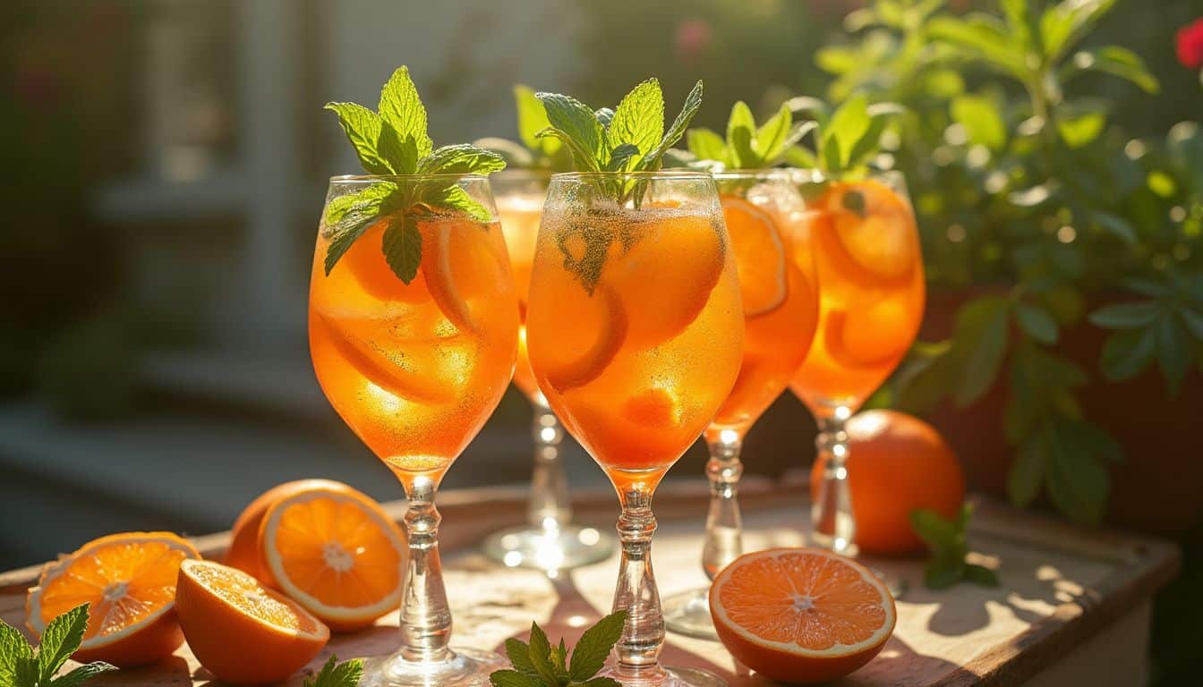 Spritz sans alcool : verre de spritz sans alcool avec une tranche d'orange et des bulles