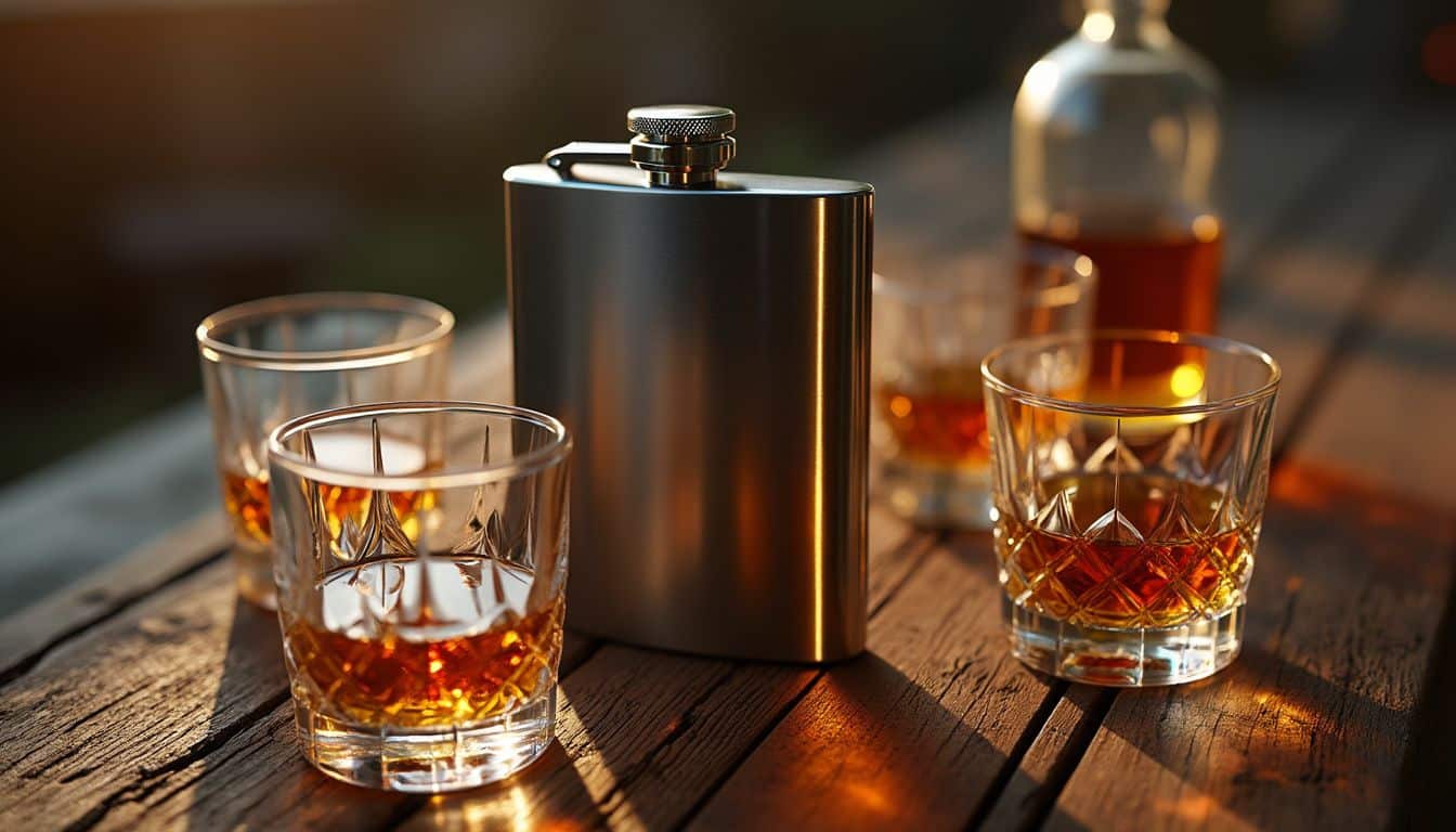 flasque : flasque en acier inoxydable pour transporter l'alcool