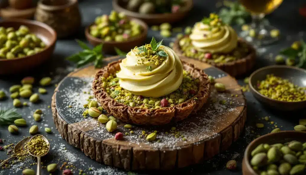 pistache : une pistache verte mise en valeur comme ingrédient culinaire