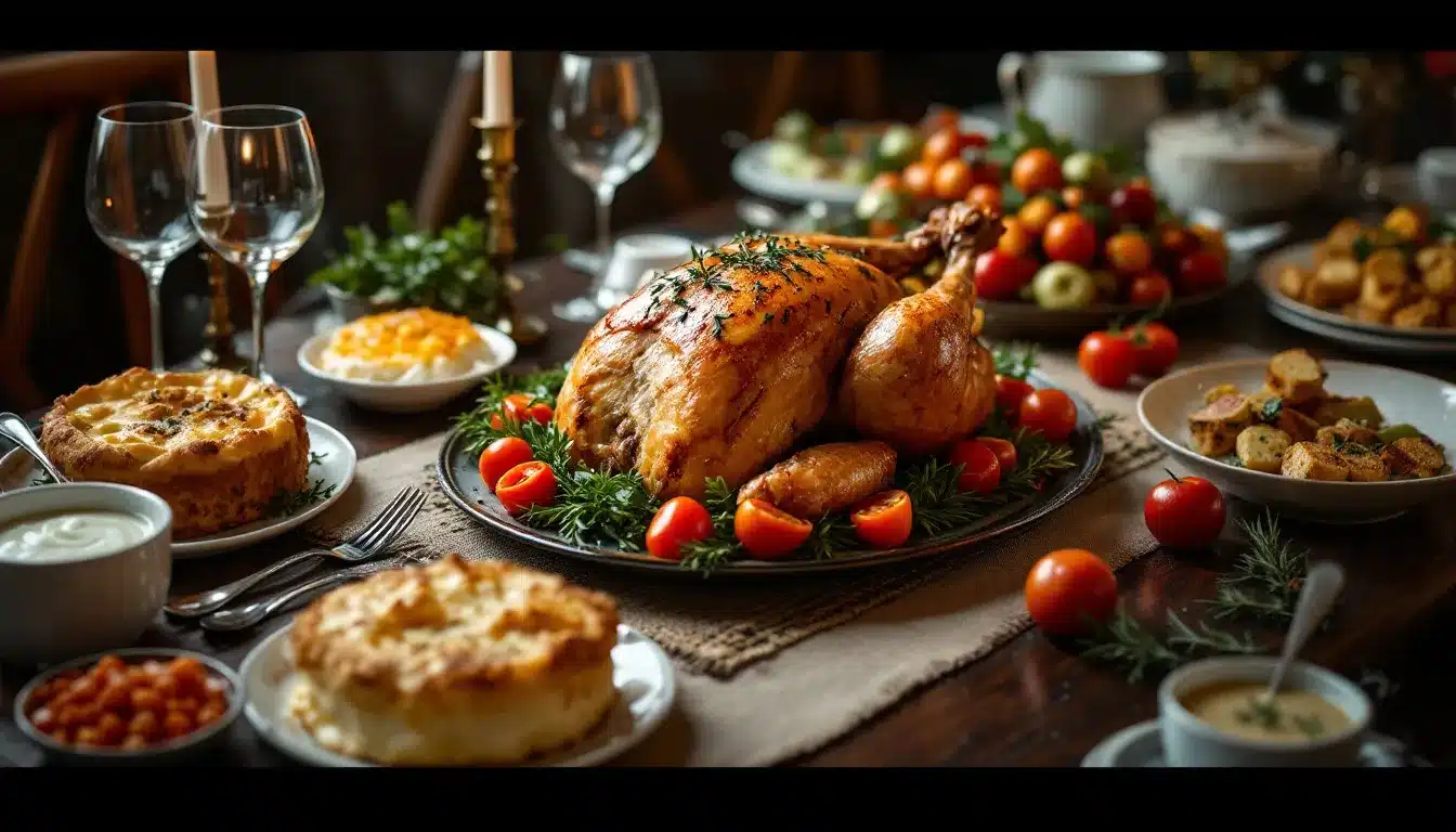 accompagnement poularde : poularde farcie avec marrons et pommes de terre confites