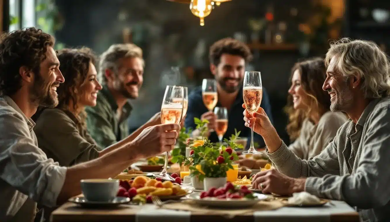 soupe de champagne framboise : verre de soupe de champagne framboise pétillante avec framboises fraîches