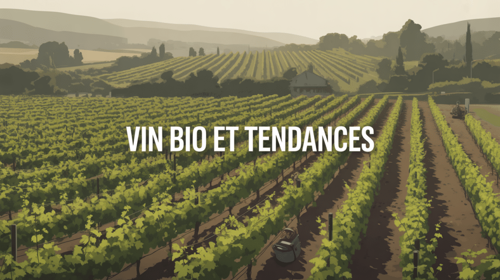 Vignoble verdoyant vin bio illustration