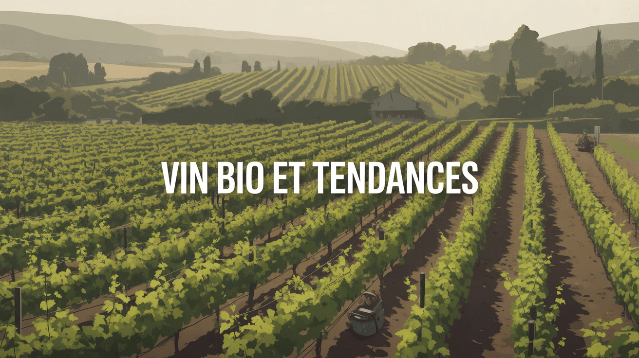Vignoble verdoyant vin bio illustration