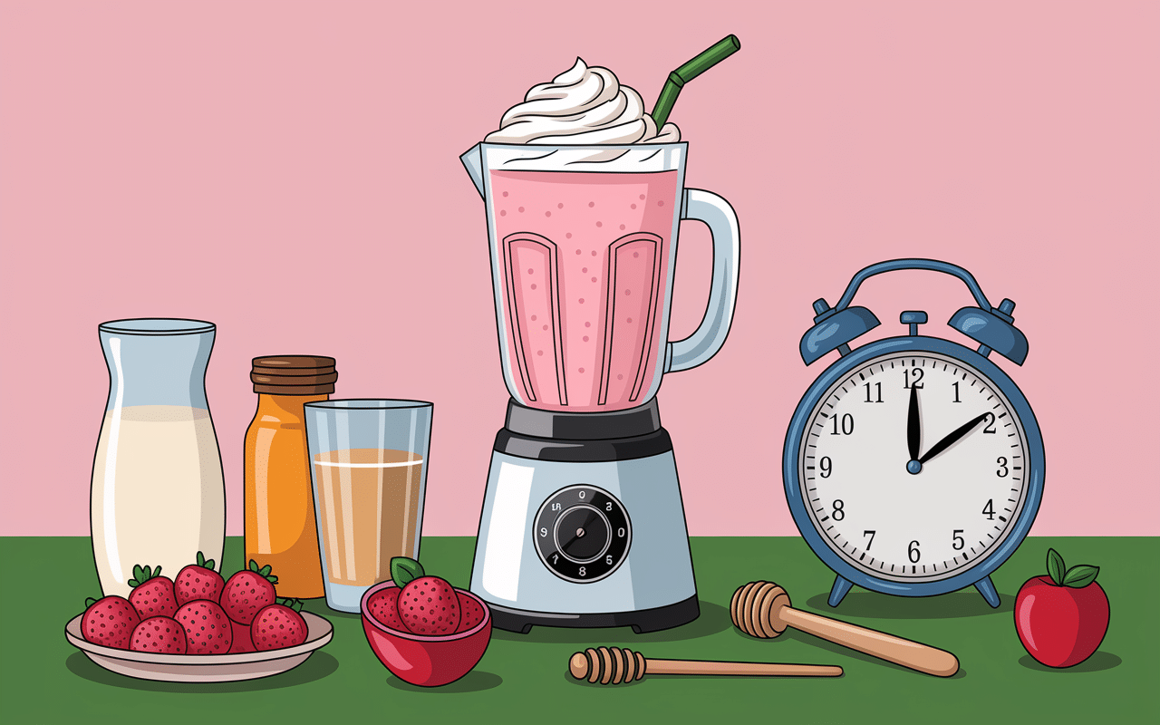 blender milkshake fruits rouges ingrédients minuteur