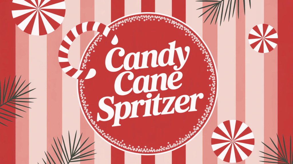 Cocktail Candy Cane Spritzer sur fond Noël festif