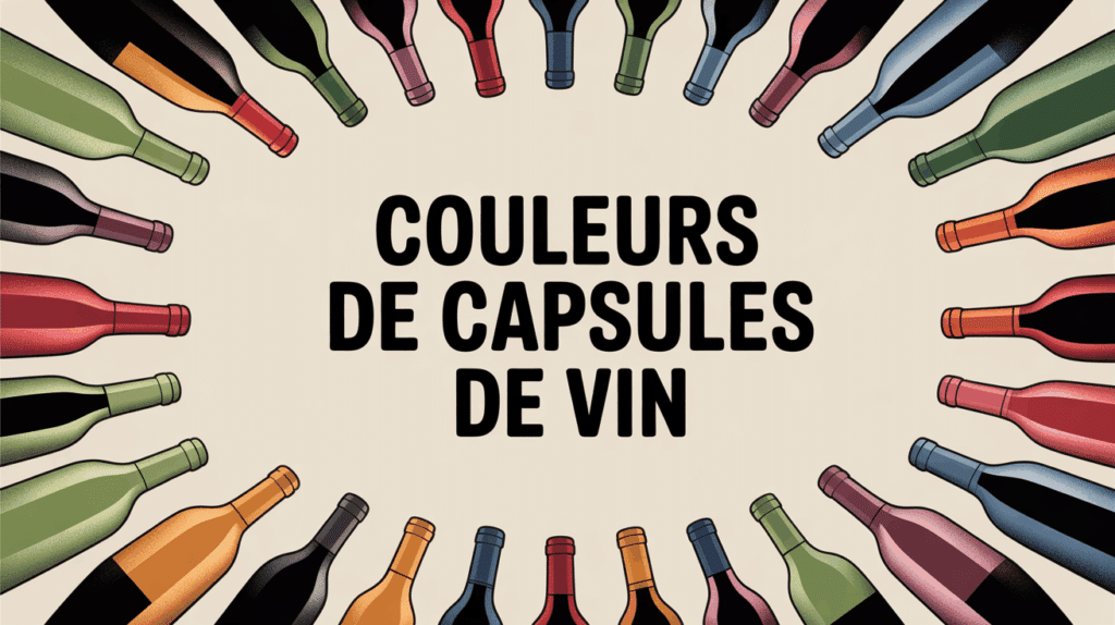 etiquettes capsules de vin couleurs rayonnage