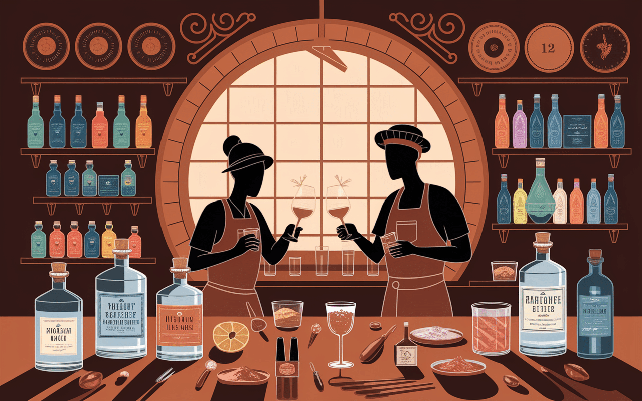 Artisan distillant Generous Gin dans atelier français, alambics et ingrédients