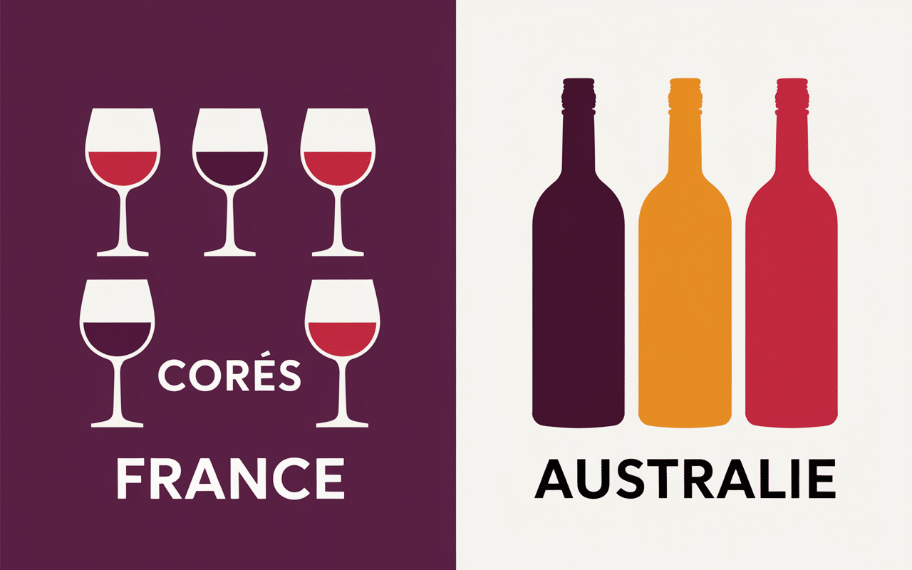 Tableau styles Shiraz Syrah France Australie 338 cuvées