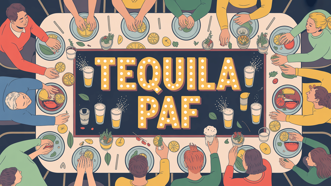 illustration soirée tequila paf table festive ingrédients mousse