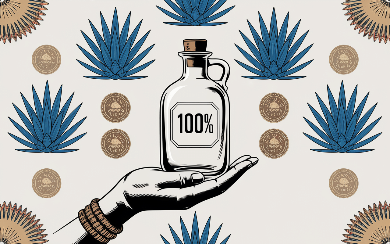 Main gantee bouteille tequila luxe artisanale agave