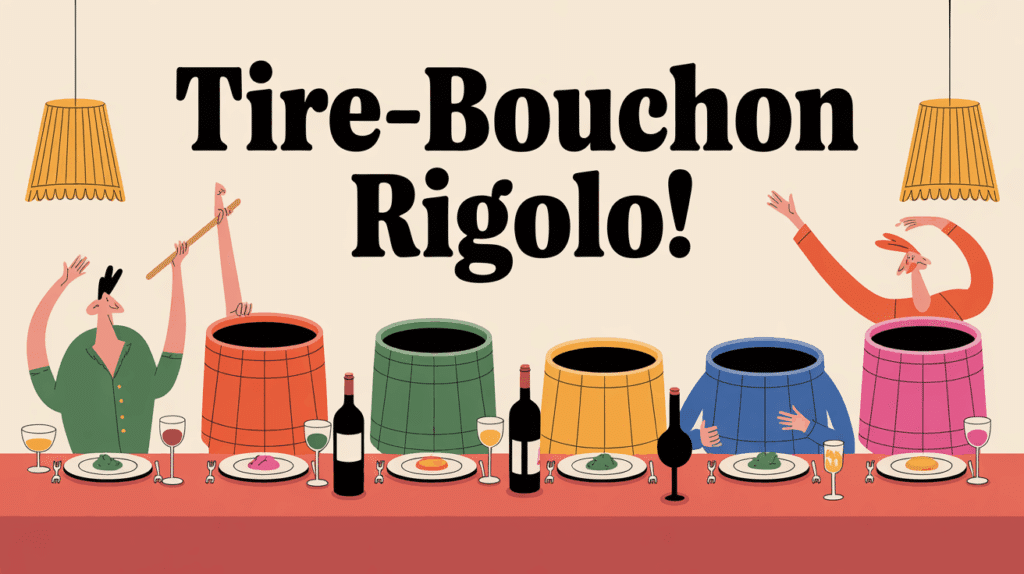 tire-bouchon rigolo sur table festive entre amis