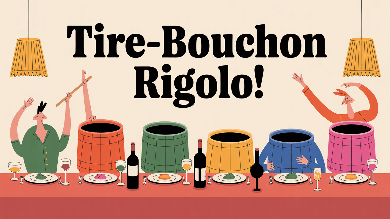 tire-bouchon rigolo sur table festive entre amis