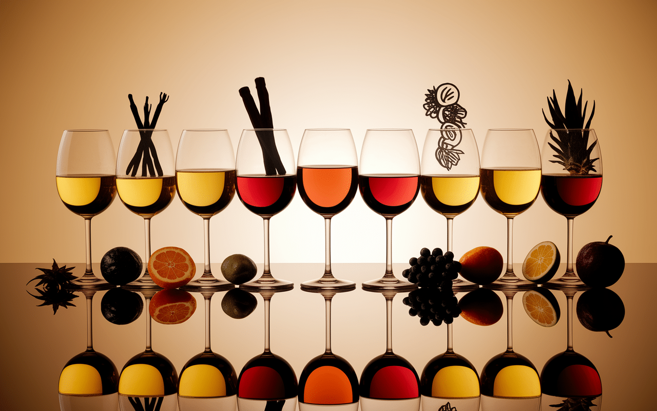 Palette vins oxydatifs jaunes ambrés arômes secs épices