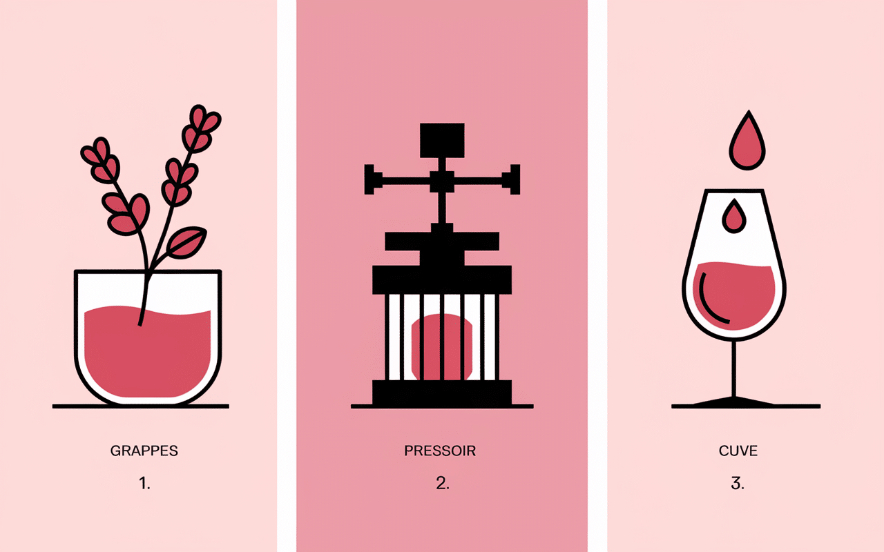 infographie méthodes vin rose vinification
