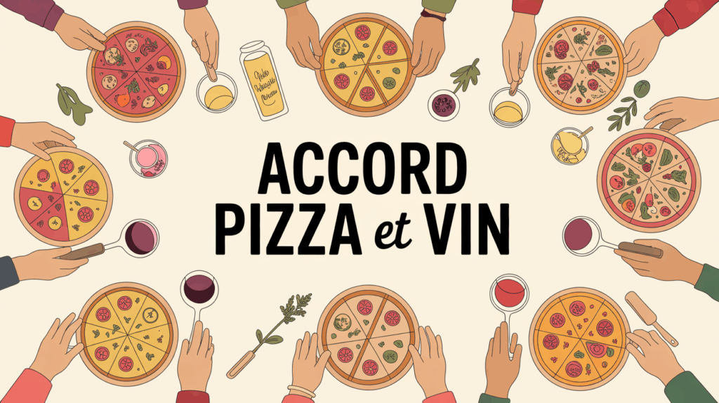 Grande table pizza vin ambiance conviviale