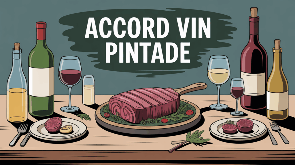 grande table pintade rôtie verres vin accord