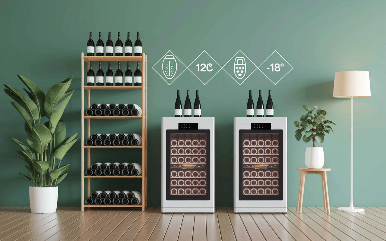 Comparaison cave à vin mono-température multi-zones thermomètre