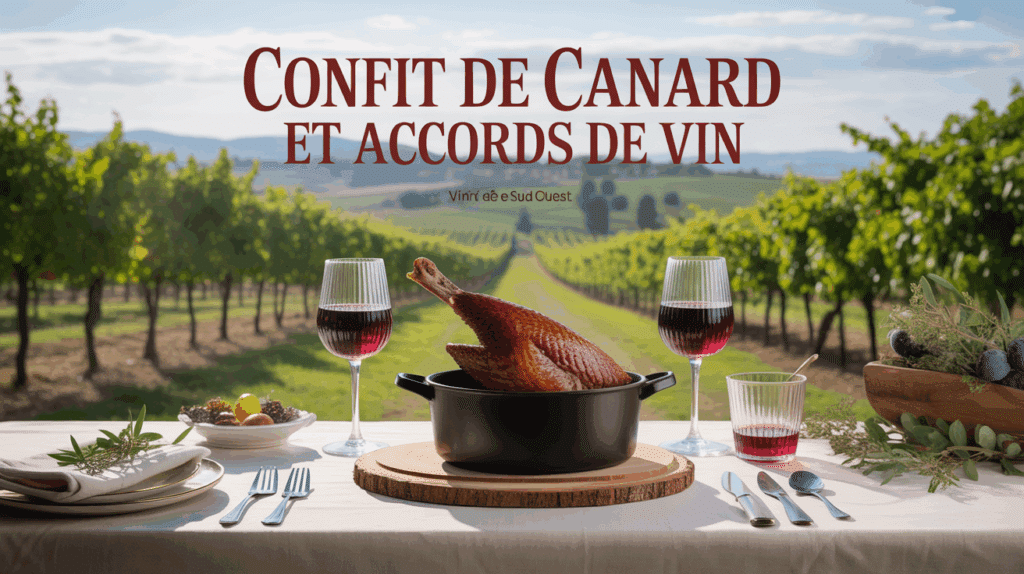 table confit de canard, vin rouge sud-ouest, ambiance terroir