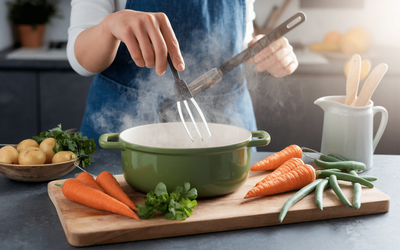 Cuisson vapeur légumes frais recette poulet vin jaune morilles