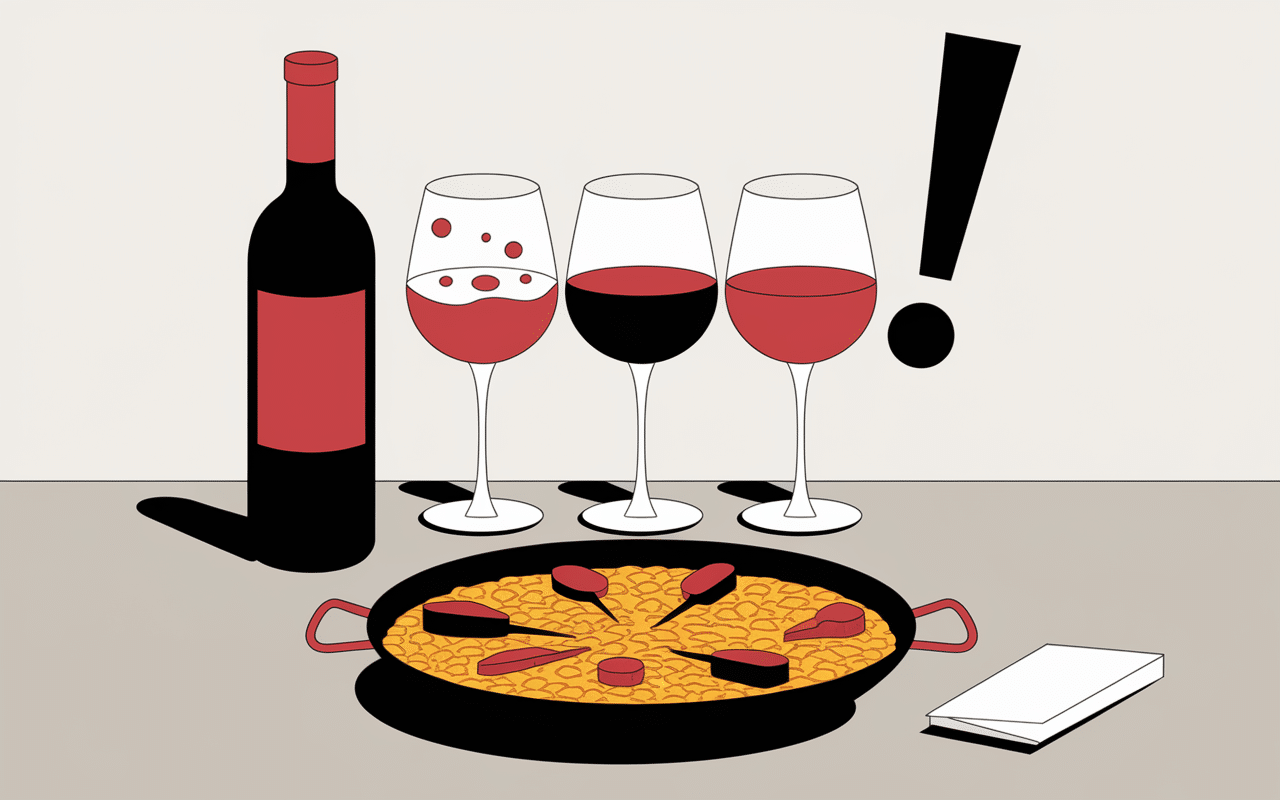 mauvaises associations vin paella tableau educatif