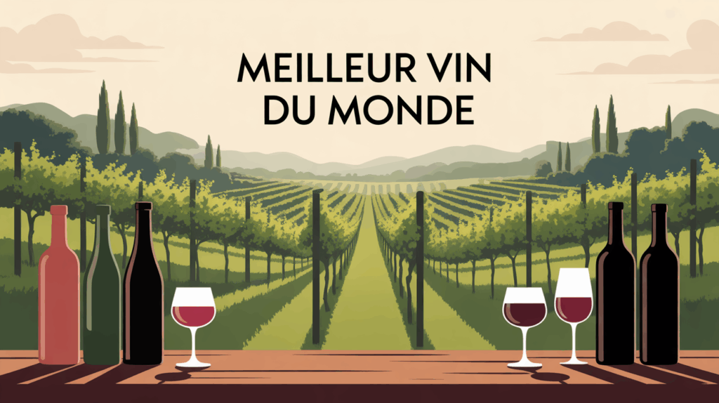Panorama vignoble meilleur vin du monde verre bouteille