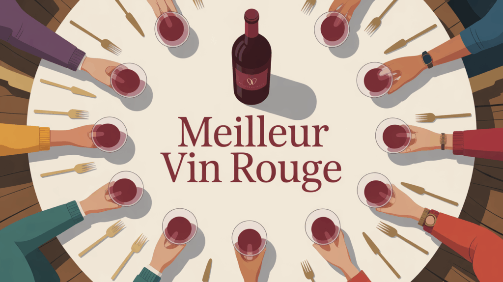 bouteille de meilleur vin rouge et verres conviviale