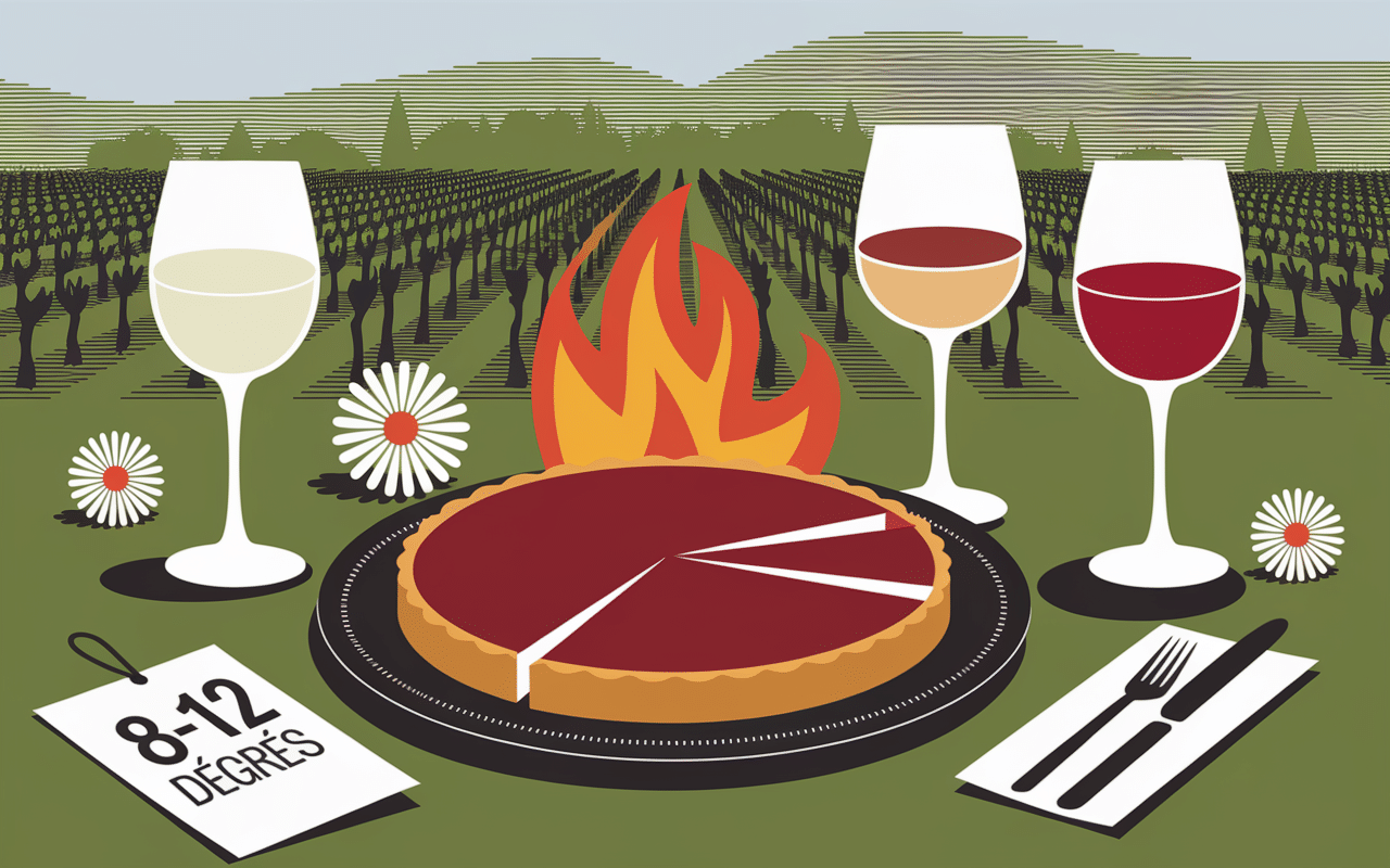 verres vins tarte flambée temperature vignoble