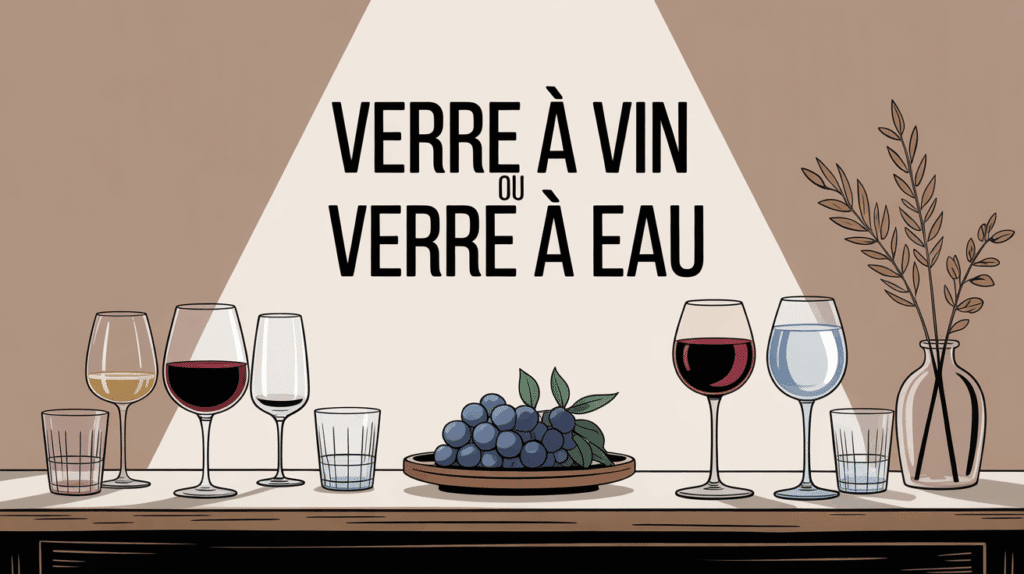 table conviviale avec verres a vin et verres a eau