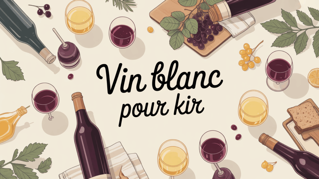 table aperitif vin blanc pour kir verre cassis raisins ambiance conviviale