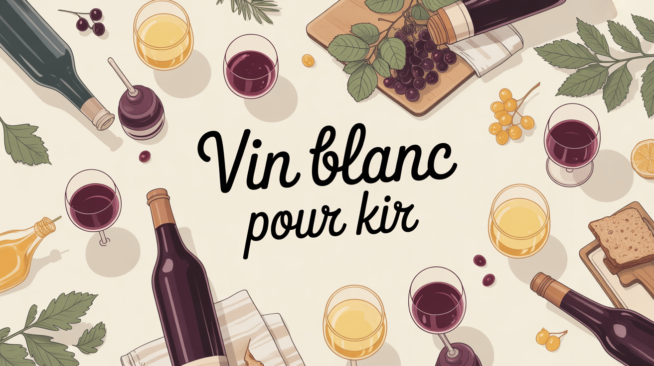 table aperitif vin blanc pour kir verre cassis raisins ambiance conviviale