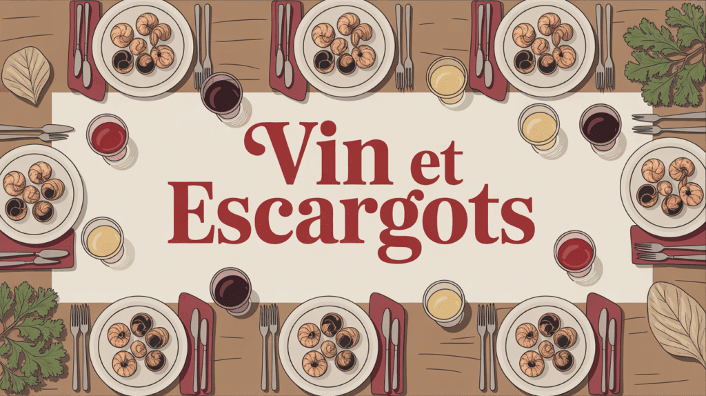 table conviviale escargots et vin